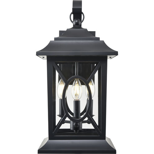 Allbert 3 Light 20.33 inch Powder Coated Black Outdoor Wall Sconce